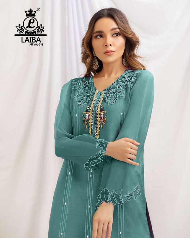 Laiba Am Vol 243 Organza Pakistani Readymade Suits Catalog
